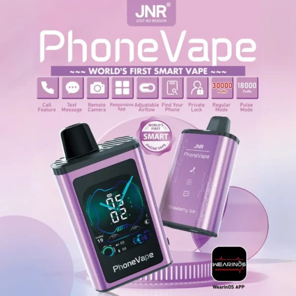 JNR Phone Vape 30000 30K Puffs World’s First Smart Disposable Vape