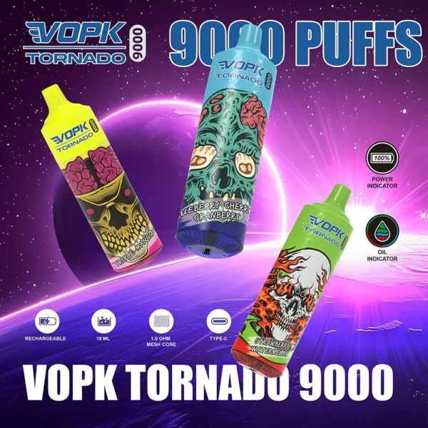 VOPK Tornado 9000 Puffs Latest Original Disposable Vape Pen